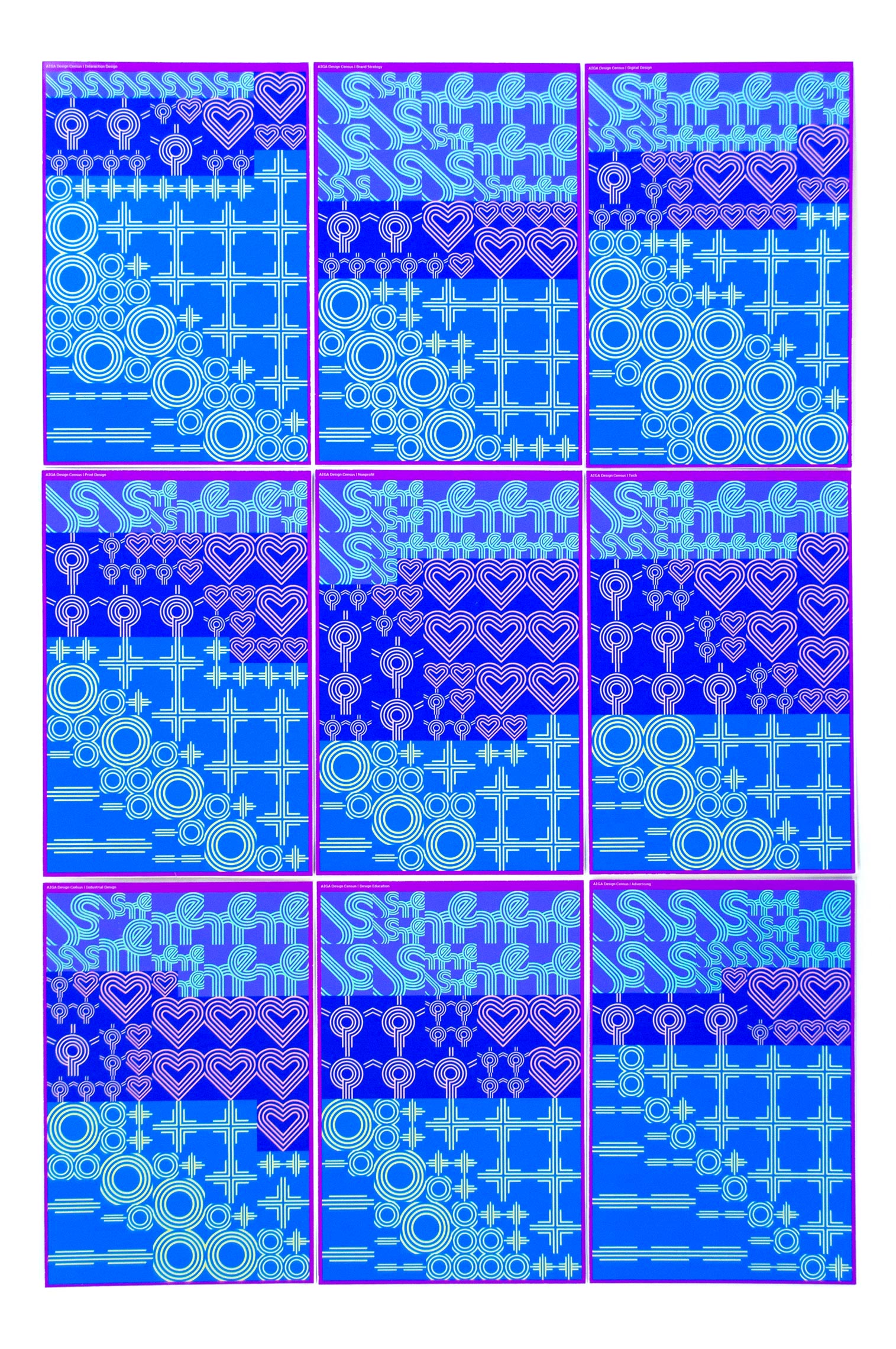 side of card showing patterns made from data